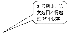 圆角矩形标注: 3号黑体，论文题目不得超过25个汉字

